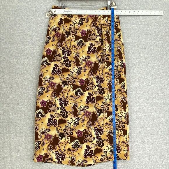 Vintage Silks by Joan Leslie Skirt Set Womens 10/12 Silk Floral Button Up Top - Picture 15 of 16